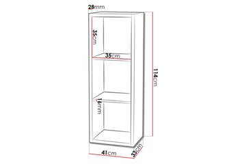 Franzine Bokhylla 41 cm i Ek - Beige - Förvaring - Hylla - Bokhylla