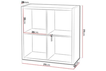 Franzine Bokhylla 77 cm i Ek - Beige - Förvaring - Hylla - Bokhylla