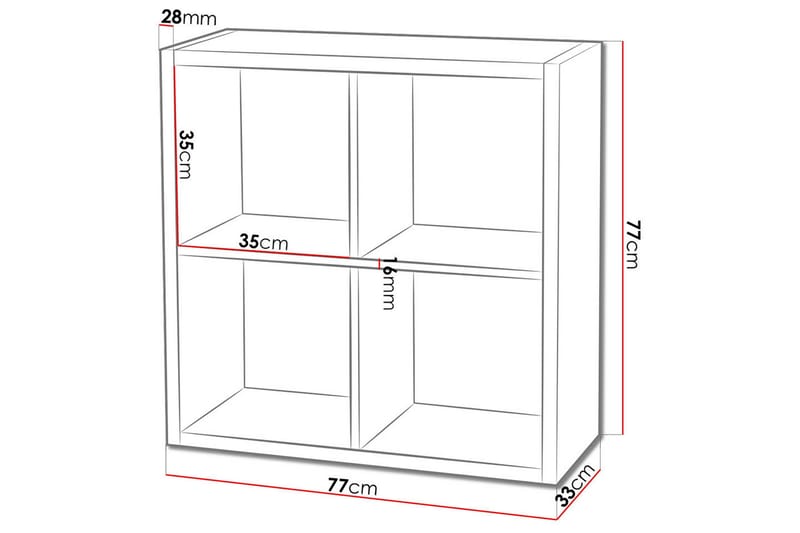 Franzine Bokhylla 77 cm i Ek - Beige - Förvaring - Hylla - Bokhylla