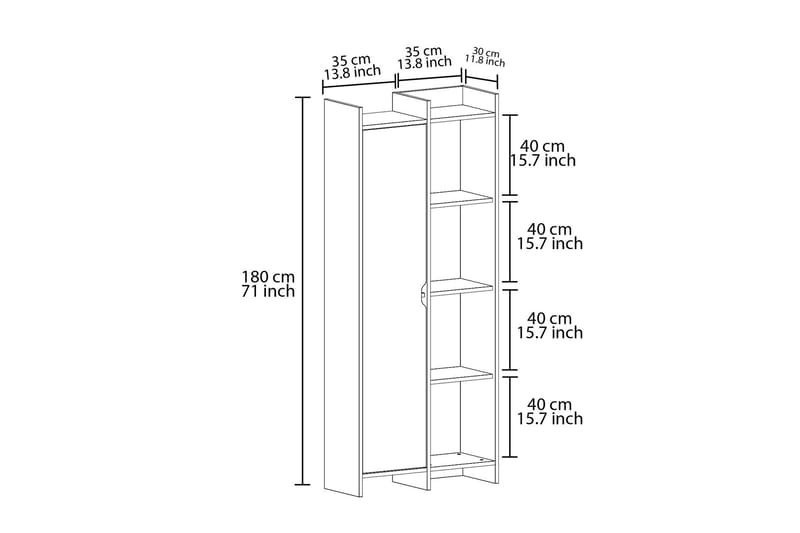 Gerard Bokhylla 70 cm - Vit - Förvaring - Hylla - Bokhylla