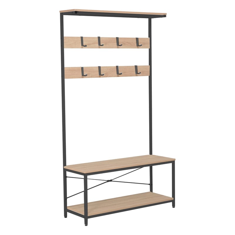 Hallhylla Hedvig 100x36x180 cm, ask/svart
