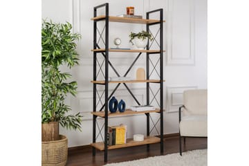 Haruka Bokhylla 90 cm i Furuträ - Svart|Beige - Förvaring - Hylla - Bokhylla