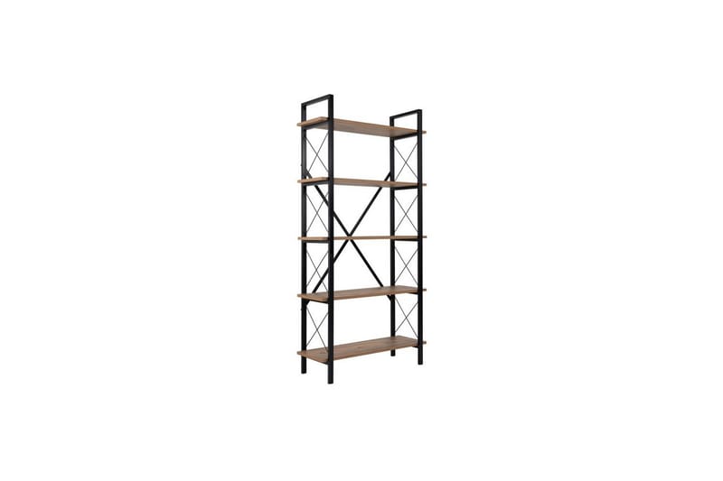 Haruka Bokhylla 90 cm i Furuträ, Svart|Beige