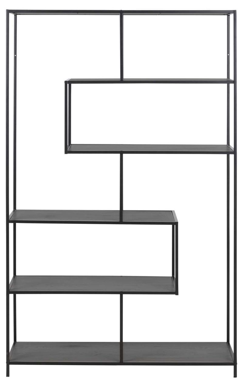 Hylla Seaford 114x35x185 cm - Svart - Förvaring - Hylla - Bokhylla
