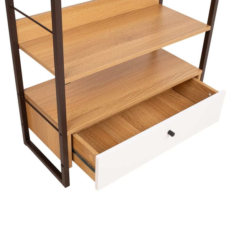 Hylla Study ek/vit 70x30x124,5 cm - ek/vit - Förvaring - Hylla - Hyllplan & hyllkonsol
