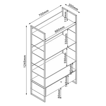 Hylla Study ek/vit 70x30x124,5 cm - ek/vit - Förvaring - Hylla - Hyllplan & hyllkonsol