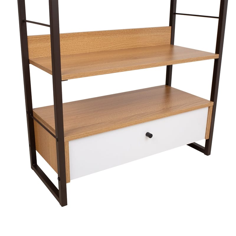 Hylla Study ek/vit 70x30x124,5 cm - ek/vit - Förvaring - Hylla - Hyllplan & hyllkonsol
