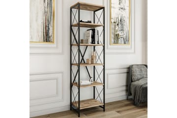 Hyllor Bokhylla Suadiye Atlantic Pine / Svart Grey Colored Wood,Svart - Förvaring - Hylla - Bokhylla