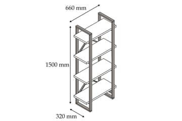Puqa Bokhylla 66 cm i Valnöt - Brun - Förvaring - Hylla - Bokhylla