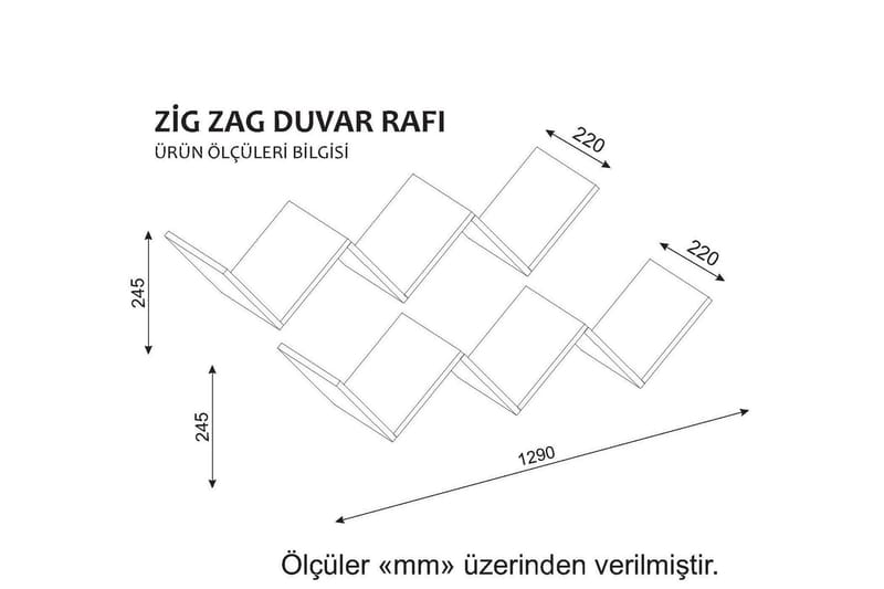 Decormet Vägghylla W-form - Vit/Orange - Förvaring - Hylla - Vägghylla