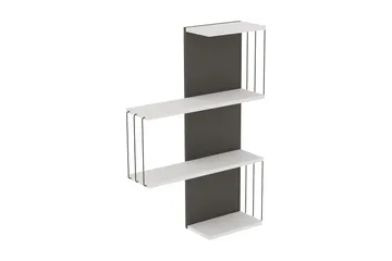 Ljusfors Vägghylla 96x65 cm - Vit/Antracit - Förvaring - Hylla - Vägghylla