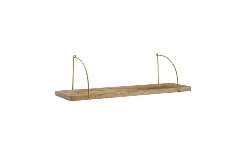 Vägghylla Wohnling massivt trä, metallhänghylla, industriell loftstil 80 cm, 80 cm