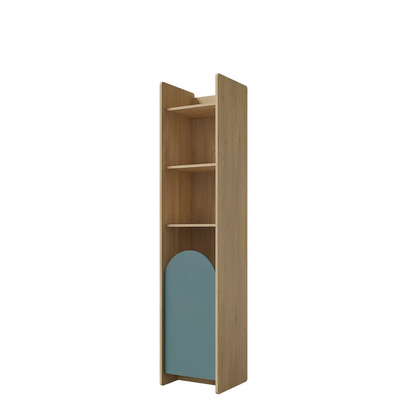 Zarek Smal Bokhylla 44 cm i Ek, Blå|Brun