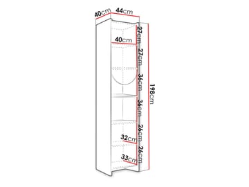 Zarek Smal Bokhylla 44 cm i Ek - Blå|Brun|Beige - Förvaring - Hylla - Bokhylla