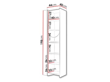 Zarek Smal Bokhylla 44 cm i Ek - Blå|Brun|Beige - Förvaring - Hylla - Bokhylla