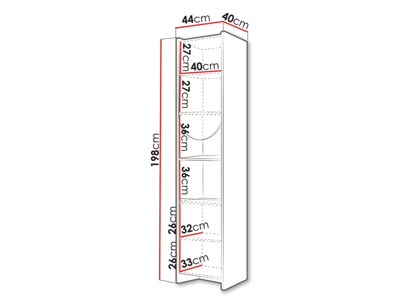 Zarek Smal Bokhylla 44 cm i Ek - Blå|Brun|Beige - Förvaring - Hylla - Bokhylla