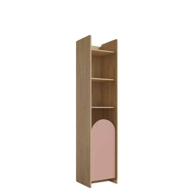 Zarek Smal Bokhylla 44 cm i Ek, Rosa|Brun