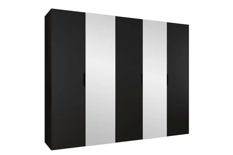 Abano Garderob m. Spegel 52x202 cm - Svart - Förvaring - Klädförvaring - Garderob & garderobssystem