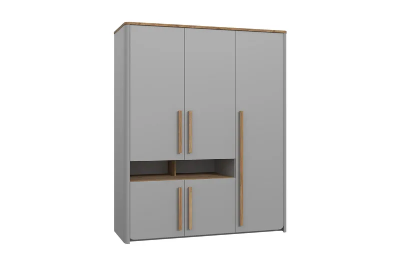 Ahmetbay Garderob 59x158 cm - Grå/Brun - Förvaring - Klädförvaring - Garderob & garderobssystem