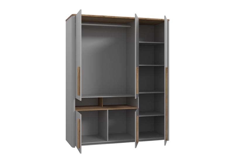 Ahmetbay Garderob 59x158 cm - Grå/Brun - Förvaring - Klädförvaring - Garderob & garderobssystem