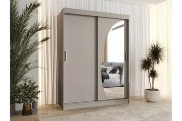 Amira Garderob m. Spegel 150x200 cm - Beige - Förvaring - Klädförvaring - Garderob & garderobssystem