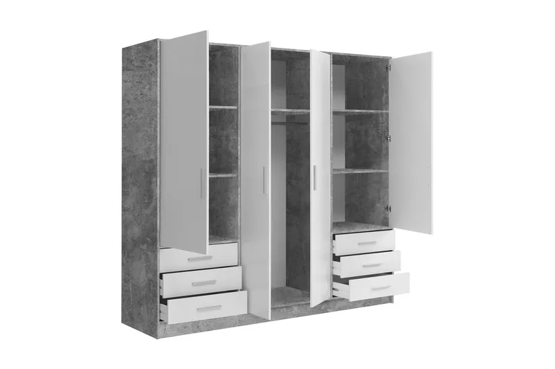 Ashgate Garderob 207 cm - Grå/Vit - Förvaring - Klädförvaring - Garderob & garderobssystem