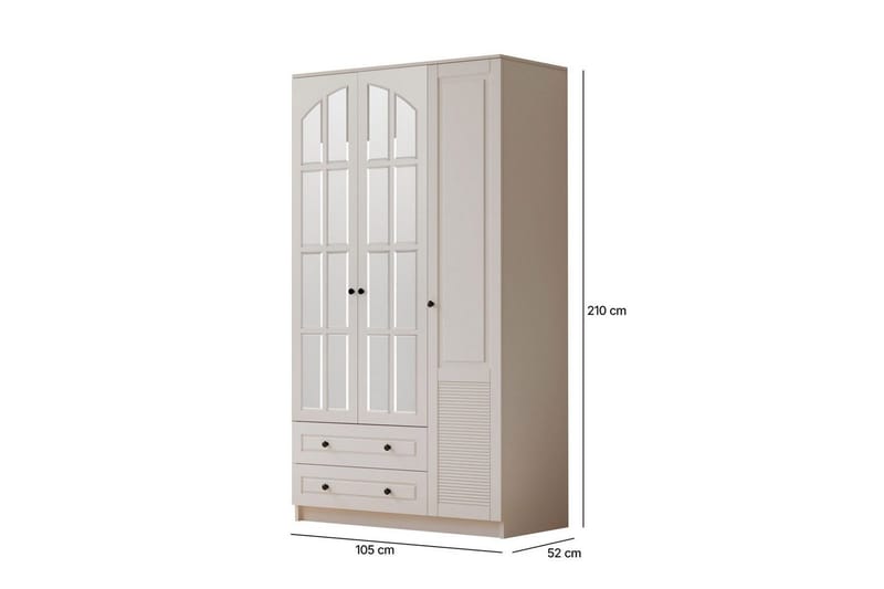 Astrel Garderobsskåp 105x210 cm - Matt Vit - Förvaring - Klädförvaring - Garderob & garderobssystem - Klädskåp & fristående garderob