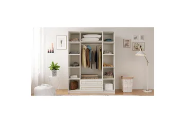 Auric Garderob 140x180 cm - Matt Vit - Förvaring - Klädförvaring - Garderob & garderobssystem