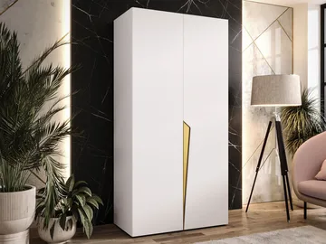 Barile Garderob 100 cm - Vit och guld - Förvaring - Klädförvaring - Garderob & garderobssystem - Klädskåp & fristående garderob