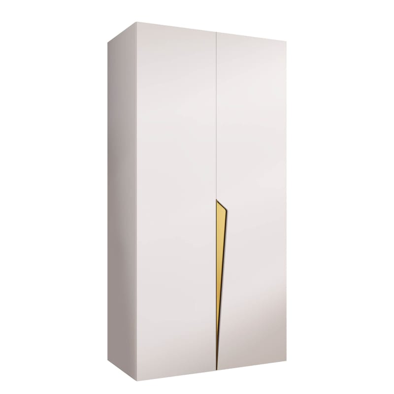 Barile Garderob 100 cm - Vit och guld - Förvaring - Klädförvaring - Garderob & garderobssystem - Klädskåp & fristående garderob
