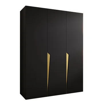 Barile Garderob 150 cm - Svart med gulddetaljer, matt - Förvaring - Klädförvaring - Garderob & garderobssystem - Klädskåp & fristående garderob