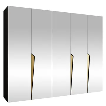 Barile Garderob med spegel 250 cm - svart - Förvaring - Klädförvaring - Garderob & garderobssystem