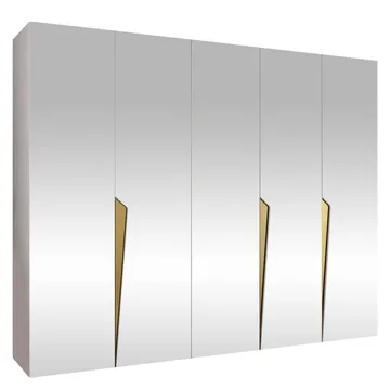 Barile Garderob med spegel 250 cm - vit - Förvaring - Klädförvaring - Garderob & garderobssystem