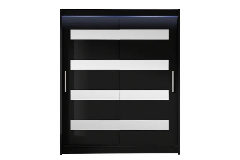 Bay Garderob m. Spegel 150x200 cm - Svart - Förvaring - Klädförvaring - Garderob & garderobssystem