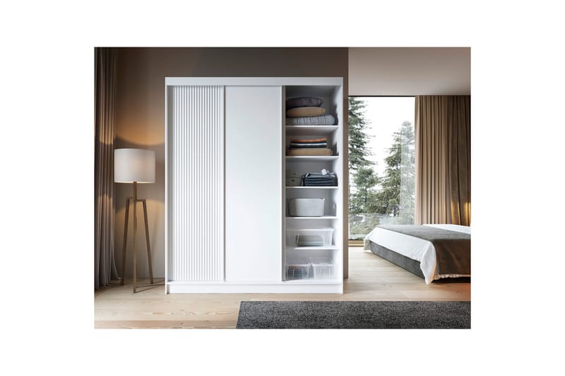 Biancco Garderob 180x220 cm - Vit - Förvaring - Klädförvaring - Garderob & garderobssystem