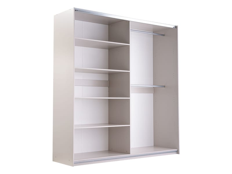 Binche Garderob med Spegel 200x215 cm - Grå - Förvaring - Klädförvaring - Garderob & garderobssystem