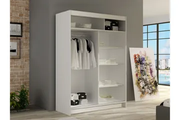 Biscayne Garderob m. Spegel 120x200 cm - Grå/Beige - Förvaring - Klädförvaring - Garderob & garderobssystem