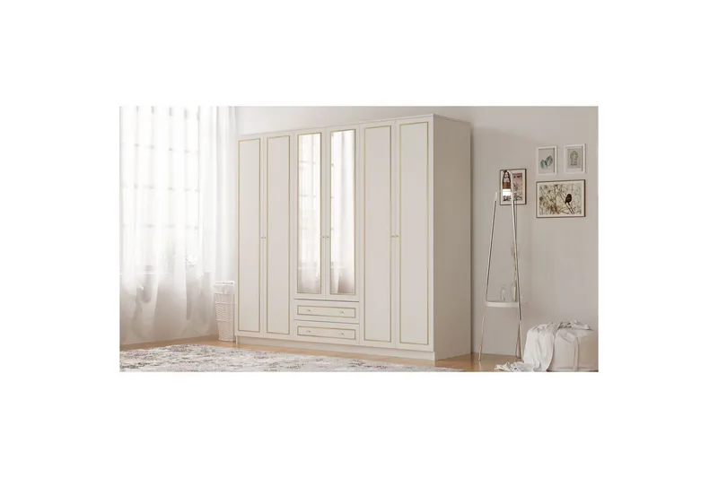 Branor Garderobsskåp 210x210 cm - Matt Vit - Förvaring - Klädförvaring - Garderob & garderobssystem - Klädskåp & fristående garderob