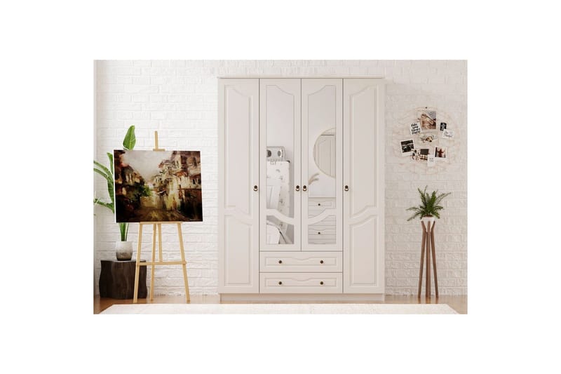 Brelin Garderob 140x210 cm - Matt Vit - Förvaring - Klädförvaring - Garderob & garderobssystem