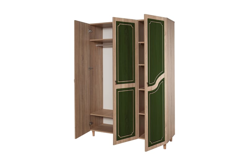 Brokind Garderob 135 cm - Brun/Grön - Förvaring - Klädförvaring - Garderob & garderobssystem