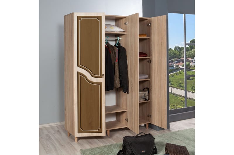 Brokind Garderob 135 cm - Brun/Orange - Förvaring - Klädförvaring - Garderob & garderobssystem