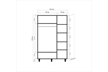 Brokind Garderob 135 cm - Brun/Orange - Förvaring - Klädförvaring - Garderob & garderobssystem