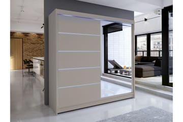 Canderbury Garderob m. Spegel 180x215 cm - Beige - Förvaring - Klädförvaring - Garderob & garderobssystem
