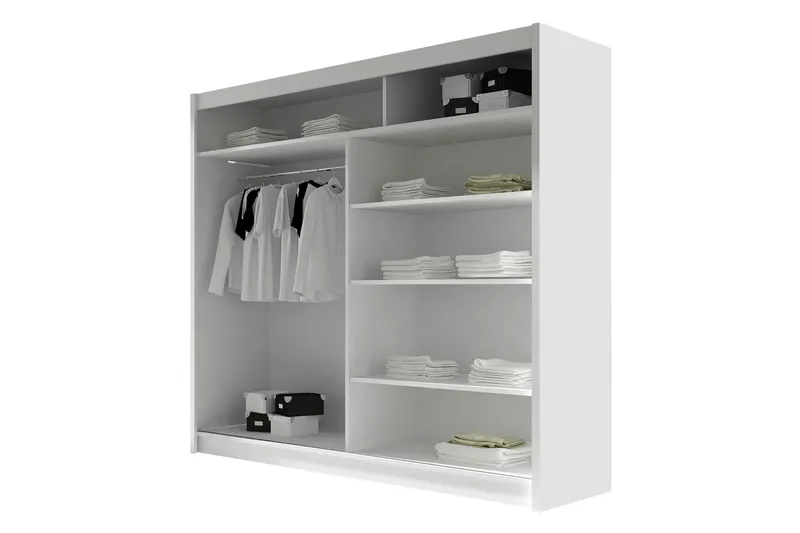 Canderbury Garderob m. Spegel 180x215 cm - Grå - Förvaring - Klädförvaring - Garderob & garderobssystem