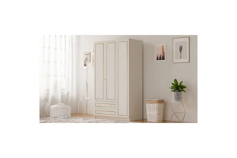 Carvo Garderob 105x210 cm, Matt Vit