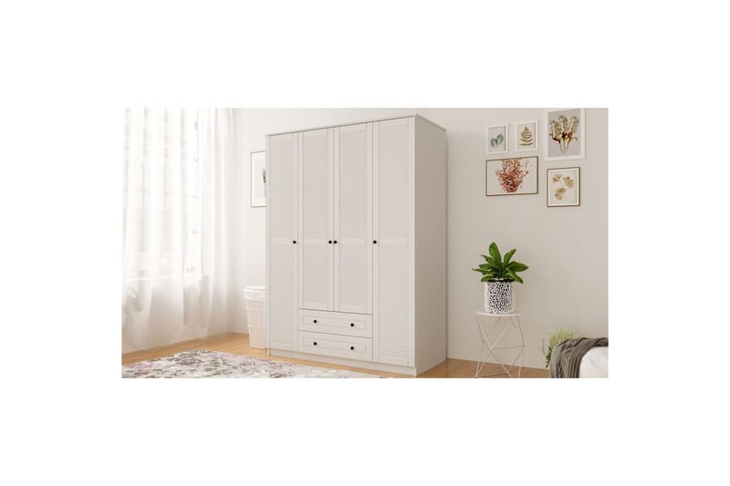 Ceyras Garderob 140x184 cm - Matt Vit - Förvaring - Klädförvaring - Garderob & garderobssystem