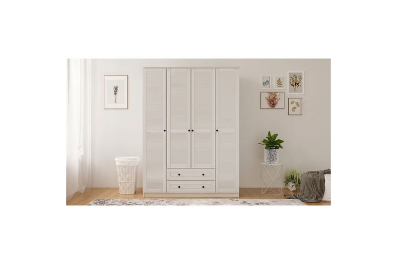 Ceyras Garderob 140x210 cm - Matt Vit - Förvaring - Klädförvaring - Garderob & garderobssystem
