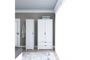 Durusu Garderob 130x183 cm - Vit - Förvaring - Klädförvaring - Garderob & garderobssystem