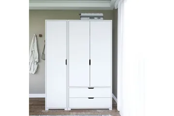 Durusu Garderob 130x183 cm - Vit - Förvaring - Klädförvaring - Garderob & garderobssystem