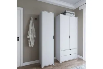 Durusu Garderob 130x183 cm - Vit - Förvaring - Klädförvaring - Garderob & garderobssystem